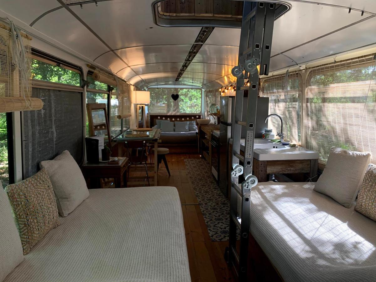 Magic Roof Top Bus With Big Bath In The Tree Forest! Mimizan-Plage Kültér fotó