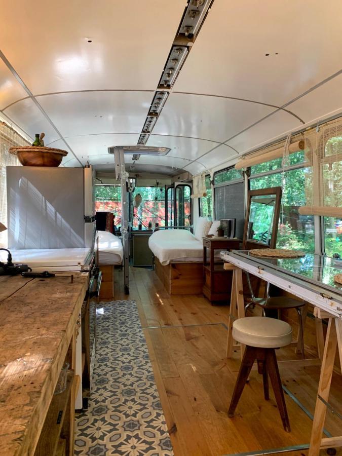 Magic Roof Top Bus With Big Bath In The Tree Forest! Mimizan-Plage Kültér fotó